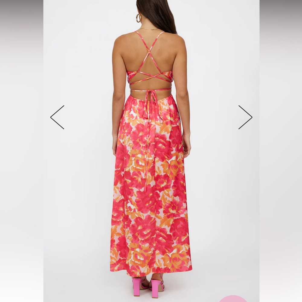 BLOOMING SEASON MIDI DRESS RED - Picture 5 of 6